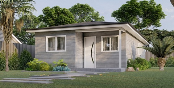 A modern looking granny flat with clean lines and contemporary design, representing considerations around average granny flat cost.